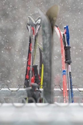 Skis in the snow 