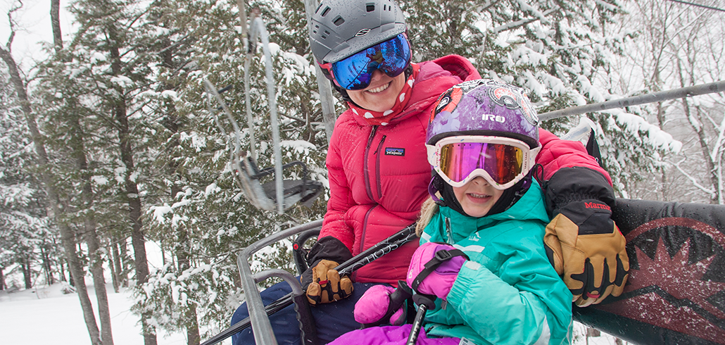 family on chairlift