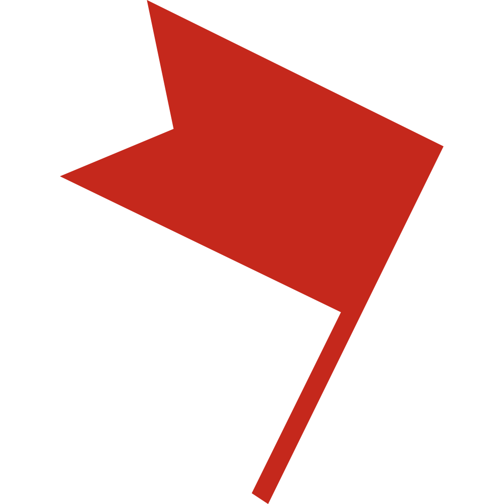 An icon of a red flag waving to the right