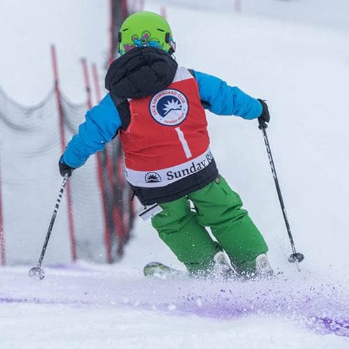 Skier on race course