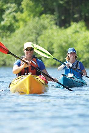 A guided kayak tour