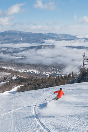 Skier on the slopes at Sunday River