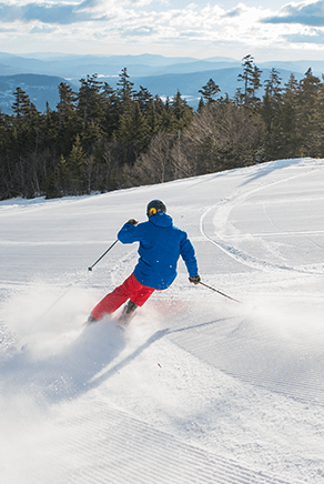 Skier in sunshine