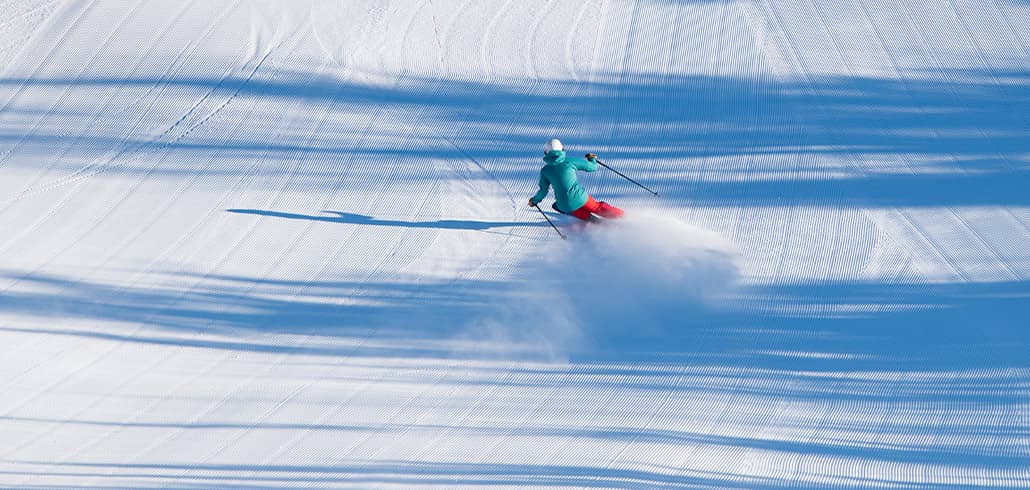 Skier carving turn