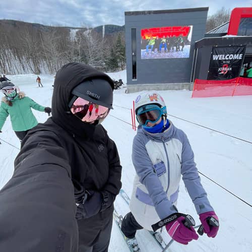 skiers at base of new jordan 8 chairlift