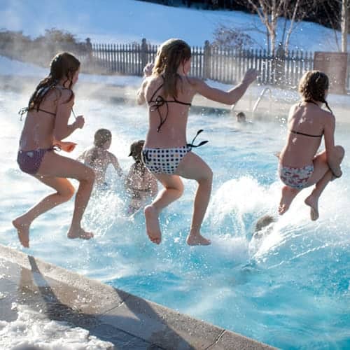 Swimming at the Summit Hotel.