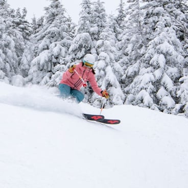 skier on powder