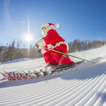 Santa skiing